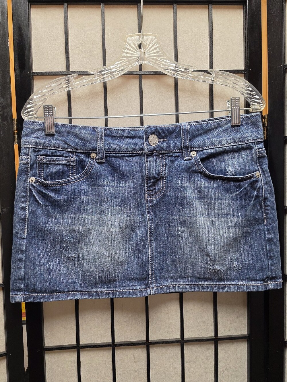 🦋 So Wear IT... Vintage Y2K 2000s Mini Skirt Distressed Juniors 9 Womens 8